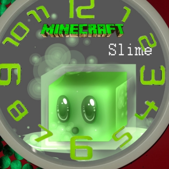 Minecraft cube slime led lights wall clock - Picture 4 of 4